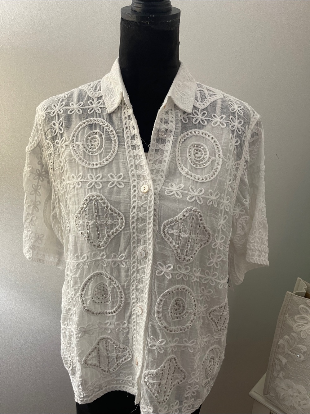 Original White Lace Embroidered Blouse